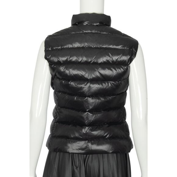 MONCLER Black Down Ghany Embroidered Logo Accent Padded Gilet Puffer Vest Size 0 - Picture 2 of 3